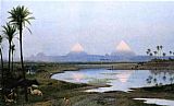 Jean-leon Gerome Canvas Paintings - The Pyramids, Sunrise